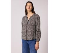 Langarmbluse STREET ONE, Damen, Gr. 46, molten earth, Stoff, 100% Viskose, normal normal, Rundhals, Bündchen, Blusen, mit Leoprint (78833353-46) molten earth
