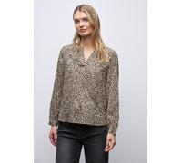 Langarmbluse STREET ONE, Damen, Gr. 46, sanded beige, Stoff, 100% Viskose, animal-print, klassisch normal, V-Ausschnitt, Bündchen, Blusen, aus softer Viskose (62342634-46) sanded beige