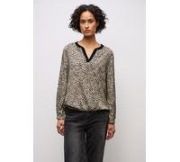 Street One Frauen Leo Split Neck Bluse in Beige, Gr: 46