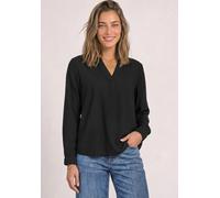 Langarmbluse STREET ONE, Damen, Gr. 46, schwarz, Stoff, 100% Viskose, unifarben, normal normal, Rundhals, Bündchen, Blusen, aus softer Viskose (14467952-46) schwarz