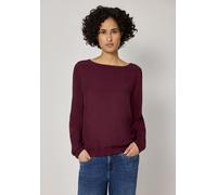 Langarmbluse STREET ONE, Damen, Gr. 46, truffle rot, Stoff, 100% Viskose, unifarben, normal normal, U-Boot-Ausschnitt, elastischer Bund, Blusen, mit Elastikbund (65515043-46) truffle rot