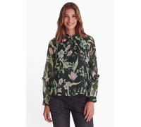 Langarmbluse STREET ONE STUDIO, Damen, Gr. 38, inked grau, Stoff, Oberstoff: 100% Polyester. Futter: 100% Modal, gemustert, normal normal, Rundhals, abgesteppt, Blusen, mit Chiffon-Layer (29567935-38)
