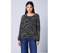 Street One Studio Frauen Chiffonbluse mit Zebra-Print in Grau, Gr: 40