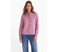 Langarmbluse STREET ONE STUDIO, Damen, Gr. 44, rosa (pearly rose), Web, 100% Baumwolle, unifarben, normal normal, Rundhals, abgesteppt, Blusen, aus reiner Baumwolle (87099000-44) pearly rose