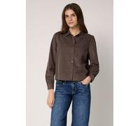 Langarmbluse STREET ONE STUDIO, Damen, Gr. 46, java braun, Web, 100% Baumwolle, unifarben, normal normal, V-Ausschnitt, Bündchen, Blusen (92003230-46) java braun