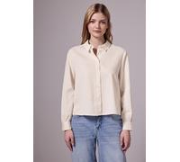 Street One Studio Langarmbluse Damen V-Ausschnitt 100% Baumwolle Gr. 46 mellow vanilla
