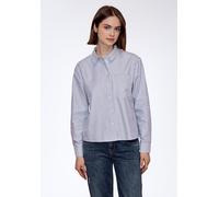 Langarmbluse STREET ONE STUDIO, Damen, Gr. 46, original blau, Web, 100% Baumwolle, gestreift, normal normal, V-Ausschnitt, Bündchen, Blusen, aus reiner Baumwolle (88587239-46) original blau