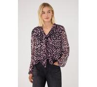 Langarmbluse STREET ONE STUDIO, Damen, Gr. 46, pearly rose, Stoff, Obermaterial: 100% Polyester. Futter: 100% Modal, normal normal, Rundhals, elastischer Bund, Blusen, mit Chiffon-Lagen-Look (72679342