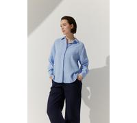 Langarmbluse THE FASHION PEOPLE, Damen, Gr. 44, blau (hellblau), Obermaterial: 85% Viskose, 15% Polyamid., Blusen (27828454-44) hellblau