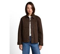 Langarmbluse TOM TAILOR DENIM, Damen, Gr. XL, braun (braun schwarz leo), Web, Obermaterial: 98% Baumwolle, 2% Elasthan, lässig geschnitten hüftbedeckend, Rundhals, Blusen, mit Animal-Print (41566061-X