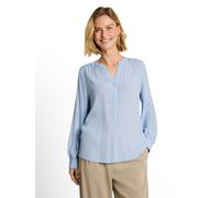 Langarmbluse TOM TAILOR "Regular", Damen, Gr. 38, blau (kentucky blau), Web, Obermaterial: 100% Viskose, unifarben, regular fit hüftbedeckend, Rundhals, 1-Knopf-Manschette, Blusen, Sommerbluse im Tuni