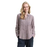 Langarmbluse TOM TAILOR "Regular", Damen, Gr. 40, rot (bordeaux rot), Web, Obermaterial: 100% Baumwolle, kariert, regular fit hüftbedeckend, V-Ausschnitt, Krempelärmel,mit Knöpfen, Blusen, mit Brustta