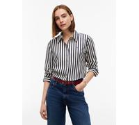 Langarmbluse TOMMY HILFIGER "FLUID REGULAR STP SHIRT", Damen, Gr. 34, banker stp dunkelblau ecru, Web, Obermaterial: 87% Viskose, 13% Nylon, gestreift, regular fit normal, Manschette, Blusen, Viskosem