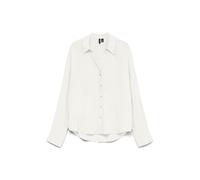 Langarmbluse VERO MODA "VMAURA LS SHIRT WVN NOOS", Damen, Gr. M, snow weiß, Web, Obermaterial: 100% Viskose, unifarben, regular fit hüftbedeckend, V-Ausschnitt, Blusen, Viskose, regular fit (87971156-