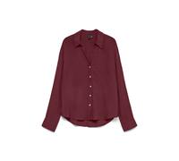 Langarmbluse VERO MODA "VMAURA LS SHIRT WVN NOOS", Damen, Gr. M, windsor wine, Web, Obermaterial: 100% Viskose, unifarben, regular fit hüftbedeckend, V-Ausschnitt, Blusen, Viskose, regular fit (329603