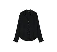 Langarmbluse VERO MODA "VMAURA LS SHIRT WVN NOOS", Damen, Gr. XL, schwarz, Web, Obermaterial: 100% Viskose, unifarben, regular fit hüftbedeckend, V-Ausschnitt, Blusen, Viskose, regular fit (28162806-X