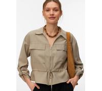 Langarmbluse VERO MODA "VMKATIE LS SHIRT WVN NOOS", Damen, Gr. XL, laurel oak, Web, Obermaterial: 90% Viskose, 10% Polyester, unifarben, normal, V-Ausschnitt, Blusen Langarmbluse, Materialmix (2603771