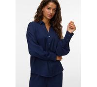 VERO MODA Damen Vmmelaney Queeny Ls Shirt WVN Noos, Navy Blazer, X-Large