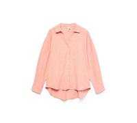 Langarmbluse VERO MODA "VMNORMA LS CHAMBRAY SHIRT", Damen, Gr. M, langoustino detail:melange, Web, Obermaterial: 100% Baumwolle, meliert, loose fit Po-bedeckend, V-Ausschnitt, Blusen, Baumwolle, loose
