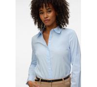 Langarmbluse VERO MODA "VMSOPHIE LS SHIRT WVN NOOS", Damen, Gr. XS, blau (light blau), Web, Obermaterial: 68% Baumwolle, 29% Polyester, 3% Elasthan, unifarben, normal, Blusen, Baumwollmischung, regula