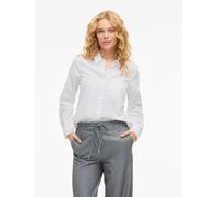 Langarmbluse VILA "VIDARMA L/S REGULAR SHIRT - NOOS", Damen, Gr. 34, hellweiß, Web, Obermaterial: 55% Polyester, 45% Baumwolle, unifarben, regular fit normal, 1-Knopf-Manschette, Blusen (94896061-34) 