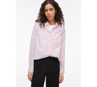 Langarmbluse VILA "VIDARMA L/S REGULAR SHIRT - NOOS", Damen, Gr. 38, cherry blossom stripes:hellweiß, Web, Obermaterial: 55% Polyester, 45% Baumwolle, gestreift, regular fit normal, 1-Knopf-Manschette