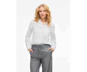 Langarmbluse VILA "VIDARMA L/S REGULAR SHIRT - NOOS", Damen, Gr. 44, hellweiß, Web, Obermaterial: 55% Polyester, 45% Baumwolle, unifarben, regular fit normal, 1-Knopf-Manschette, Blusen (94896061-44)