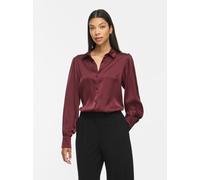 Langarmbluse VILA "VIENNA RAVENNA L/S BALLOON SHIRT - NOOS", Damen, Gr. 44, rot (port royale), Web, Obermaterial: 100% Polyester, unifarben, regular fit normal, angesetztes Bündchen, Blusen, Kunstfase