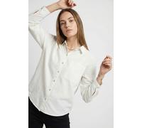Langarmbluse VILA "VIPRISILLA L/S LOOSE SHIRT - NOOS", Damen, Gr. 40, weiß (snow weiß), Web, Obermaterial: 50% Viskose, 40% Baumwolle, 10% Leinen, unifarben, lässig geschnitten normal, Blusen (8273750