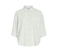 Langarmbluse VILA "VIPRISILLA L/S LOOSE SHIRT - NOOS", Damen, Gr. 42, snow weiß, Web, Obermaterial: 50% Viskose, 40% Baumwolle, 10% Leinen, unifarben, lässig geschnitten normal, Blusen (82737505-42) s