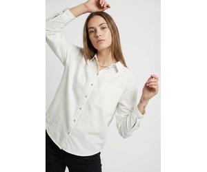 Langarmbluse VILA "VIPRISILLA L/S LOOSE SHIRT - NOOS", Damen, Gr. 44, weiß (snow weiß), Web, Obermaterial: 50% Viskose, 40% Baumwolle, 10% Leinen, unifarben, lässig geschnitten normal, Blusen (8273750