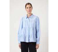 Langarmbluse Y.A.S "YASPALA LS SHIRT S. NOOS", Damen, Gr. M, kentucky blau, Web, Obermaterial: 87% Viskose, 13% Nylon, unifarben, regular fit normal, Blusen (25594826-M) kentucky blau