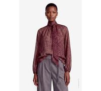 Langarmbluse ZERO, Damen, Gr. 40, braun (grau, braun), Web, Obermaterial: 100% Polyester, bequem hüftbedeckend, Rundhals, elastischer Bund, Blusen, Schluppenbluse mit Animalprint (37962947-40) grau, b