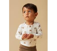 Langarmbody LIL' ATELIER "NBMGAYO ELM LS SLIM BODY LIL NOOS", Jungen, Gr. 68, N-Gr, coconut milk aop:animals african, Jersey, Obermaterial: 57% Baumwolle, 38% Lyocell, 5% Elasthan, bedruckt, Rundhals,