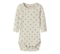 Langarmbody LIL' ATELIER "NBNGAGO KIM LS SLIM BODY LIL NOOS", Jungen, Gr. 74, N-Gr, beige (turtledove aop:air balloon), Jersey, Obermaterial: 57% Baumwolle, 38% Lyocell, 5% Elasthan, bedruckt, Rundhal