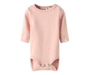 Langarmbody LIL' ATELIER "NBNGAYO LS SLIM BODY LIL NOOS", Jungen, Gr. 80, N-Gr, rosa (misty rose), Jersey, Obermaterial: 57% Baumwolle, 38% Lyocell, 5% Elasthan, unifarben, Rundhals, Bodys, Baumwollmi
