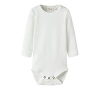 Langarmbody LIL' ATELIER "NBNGAYO LS SLIM BODY LIL NOOS", Jungen, Gr. 80, N-Gr, weiß (coconut milk), Jersey, Obermaterial: 57% Baumwolle, 38% Lyocell, 5% Elasthan, unifarben, Rundhals, Bodys, Baumwoll
