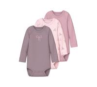 Langarmbody NAME IT "NBFBODY 3P LS BARELY PINK BOW NOOS", Jungen, Gr. 68, N-Gr, pink (barely pink), Sweatware, Obermaterial: 100% Baumwolle, bedruckt, regular fit, Rundhals, Bodys (47501507-68) barely
