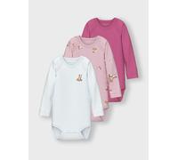 Name It Langarmbody NBFBODY 3P LS IBIS ROSE DEER NOOS – 3er-Pack Gr. 62 rosa (ibis rose)