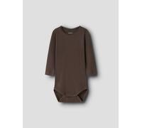 Langarmbody NAME IT "NBFKAB LS BODY NOOS", Mädchen, Gr. 92, N-Gr, french roast, Jersey, Obermaterial: 57% Baumwolle, 38% Modal, 5% Elasthan, unifarben, normal, Rundhals, Bodys (13234805-92) french roa