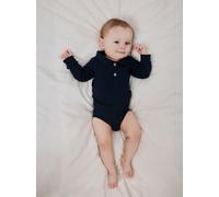 Langarmbody NAME IT "NBMHOLGER LS POLO BODY NOOS", Jungen, Gr. 62, N-Gr, blau (schwarz sapphire), Jersey, Obermaterial: 95% Baumwolle, 5% Elasthan, unifarben, regular fit, Bodys (14845521-62) schwarz