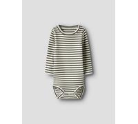 Langarmbody NAME IT "NBNBANI LS BODY NOOS", Jungen, Gr. 56, N-Gr, delicioso, Jersey, Obermaterial: 57% Baumwolle, 38% Modal, 5% Elasthan, geringelt, gestreift, regular fit, Rundhals, Bodys (93491007-5