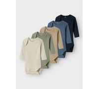 Name It Solid Rib Langarm-body 5 Einheiten 24 Monate China Blue