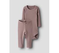 Langarmbody NAME IT "NBNKAB LS BODY LEGGING SET NOOS", Jungen, Gr. 62, N-Gr, deauville mauve pack:deauville mauve, Jersey, Obermaterial: 57% Baumwolle, 38% Modal, 5% Elasthan, unifarben, regular fit,