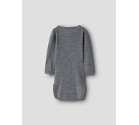 Langarmbody NAME IT "NBNWAX WOOL RIB LS BODY NOOS", Kinder, Gr. 56, N-Gr, folkstone gray, Rippstrick, Obermaterial: 100% Wolle, unifarben, Rundhals, Bodys, aus reiner Merinowolle (25115225-56) folksto