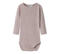 Langarmbody NAME IT "NBNWAX WOOL RIB LS BODY NOOS", Mädchen, Gr. 68, N-Gr, violet ice, Rippstrick, Obermaterial: 100% Wolle, unifarben, Rundhals, Bodys, aus reiner Merinowolle (36948262-68) violet ice