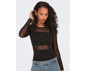 Langarmbody ONLY, Damen, Gr. XS (34), N-Gr, schwarz, Single Jersey, Obermaterial: 95% Baumwolle, 5% Elasthan, unifarben, Rundhals, Bodys (28166253-XS) schwarz