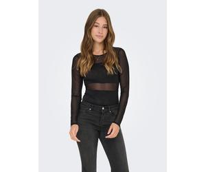Langarmbody ONLY "ONLESTHER GLITTER L/S BODY JRS", Damen, Gr. L (40), N-Gr, schwarz, Jersey, Obermaterial: 65% Viskose, 29% metallisierte Fasern, 6% Elasthan, unifarben, Rundhals, Bodys (33625665-L) s