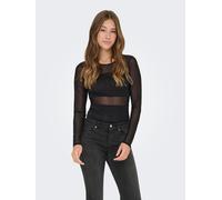 Langarmbody ONLY "ONLESTHER GLITTER L/S BODY JRS", Damen, Gr. S (36), N-Gr, schwarz, Jersey, Obermaterial: 65% Viskose, 29% metallisierte Fasern, 6% Elasthan, unifarben, Rundhals, Bodys (33625665-S) s