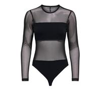 Langarmbody ONLY "ONLMEL L/S BODYSTOCKING CS JRS", Damen, Gr. XL, N-Gr, schwarz, Jersey, Obermaterial: 95% Baumwolle, 5% Elasthan, unifarben, Rundhals, Bodys, Baumwollmischung (71034502-XL) schwarz